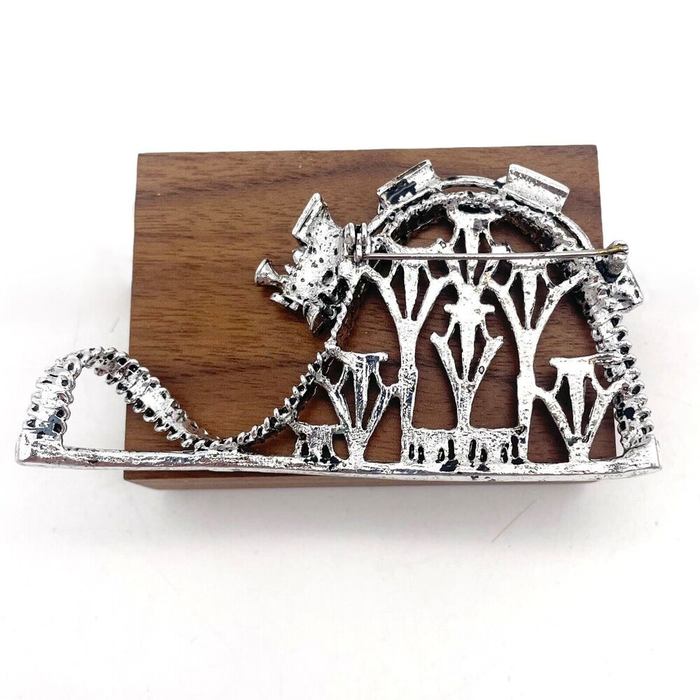 Vintage Roller Coaster Amusement Park Train Tracks Railroad Pin Brooch - Picture 3 of 5